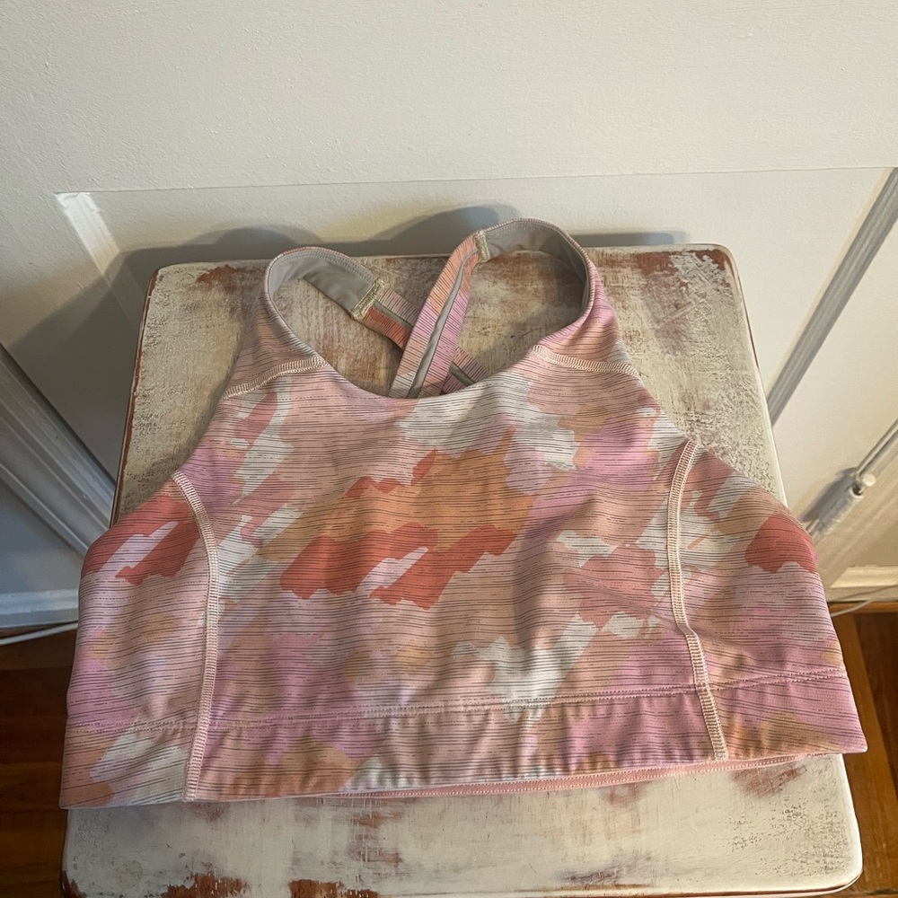 Outdoor Voices TechSweat Pink Camo Sports Bra Top